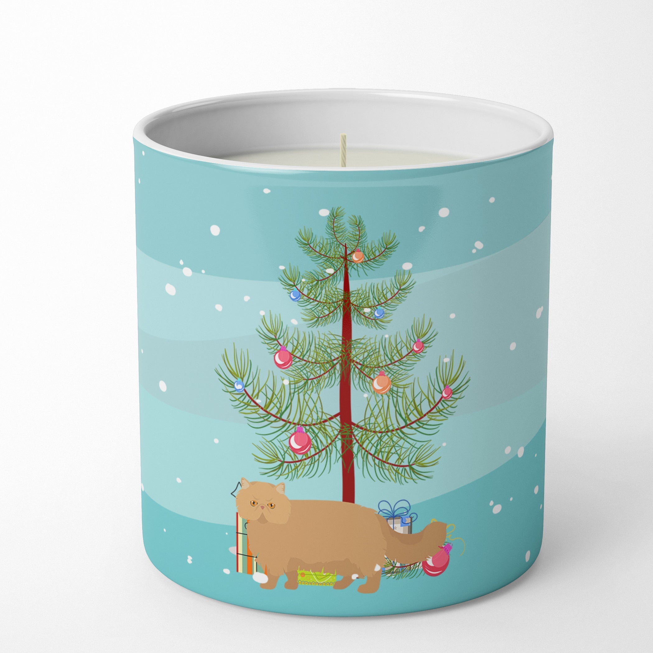 Persian Modern Cat Christmas Decorative Soy Candle Nature Soy Wax Essential Oil Home Decor Ideal for Bedroom Kitchen Bath Office Gift, 10 oz