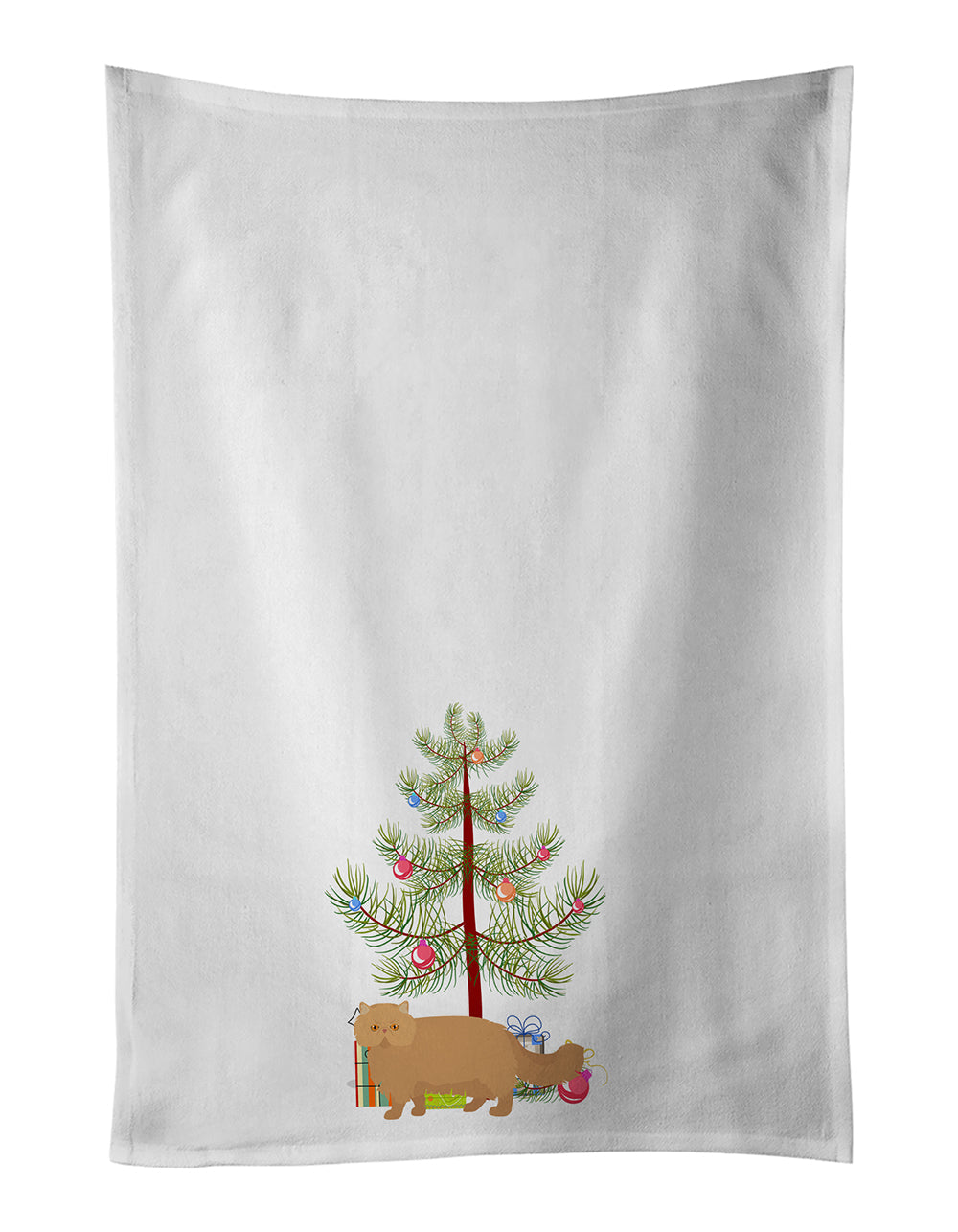 Persian Modern Cat Christmas Kitchen Towel Set of 2 White Dish Towels Decorative Bathroom Hand towel for Hand, Face, Hair, Yoga, Tea, Dishcloth, 19 X 28", White