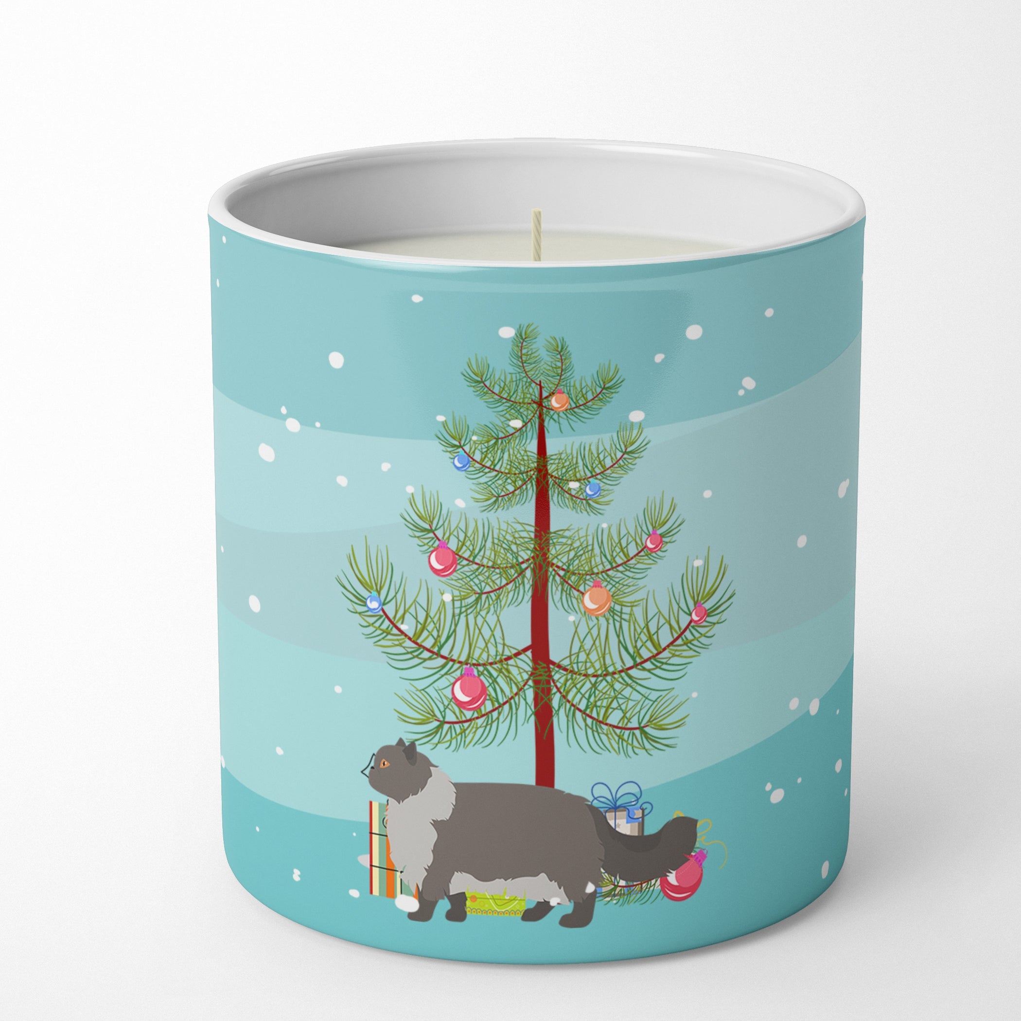 Persian Modern Cat Christmas Decorative Soy Candle Nature Soy Wax Essential Oil Home Decor Ideal for Bedroom Kitchen Bath Office Gift, 10 oz