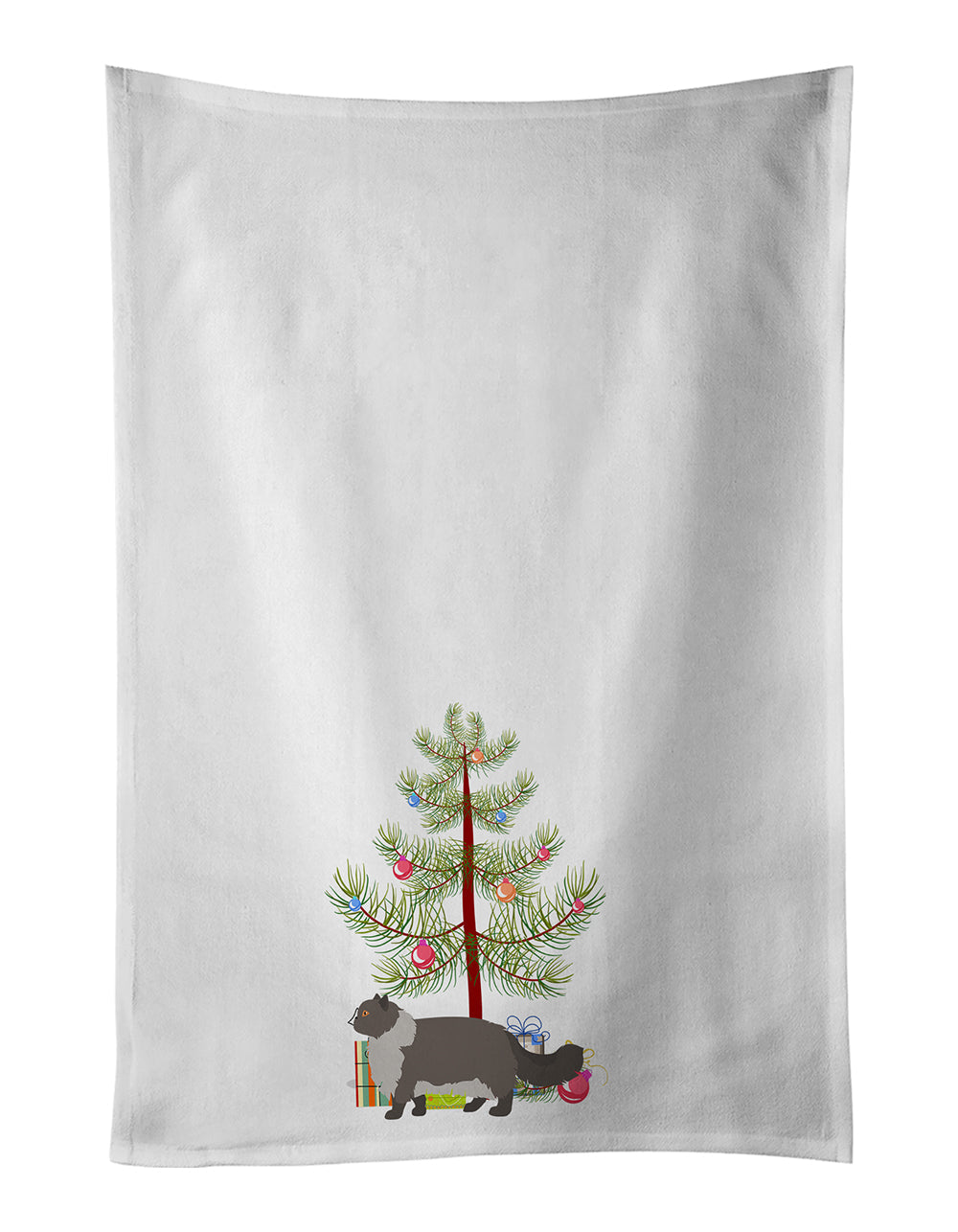 Persian Modern Cat Christmas Kitchen Towel Set of 2 White Dish Towels Decorative Bathroom Hand towel for Hand, Face, Hair, Yoga, Tea, Dishcloth, 19 X 28", White