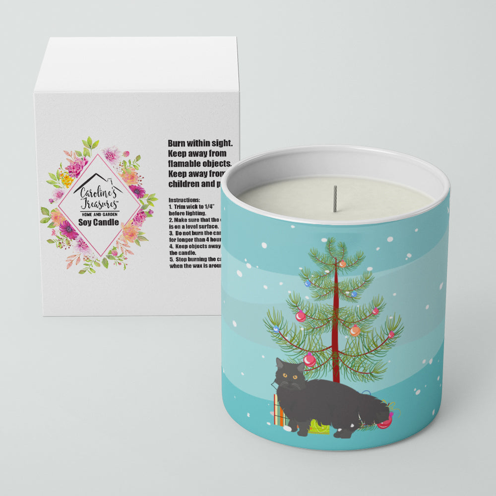Black Persian Traditional Cat Christmas Decorative Soy Candle Nature Soy Wax Essential Oil Home Decor Ideal for Bedroom Kitchen Bath Office Gift, 10 oz