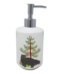 Black Persian Traditional Cat Christmas Ceramic Soap Dispenser , Empty Refillable Hand Soap Pump Bottle for Bathroom Kitchen