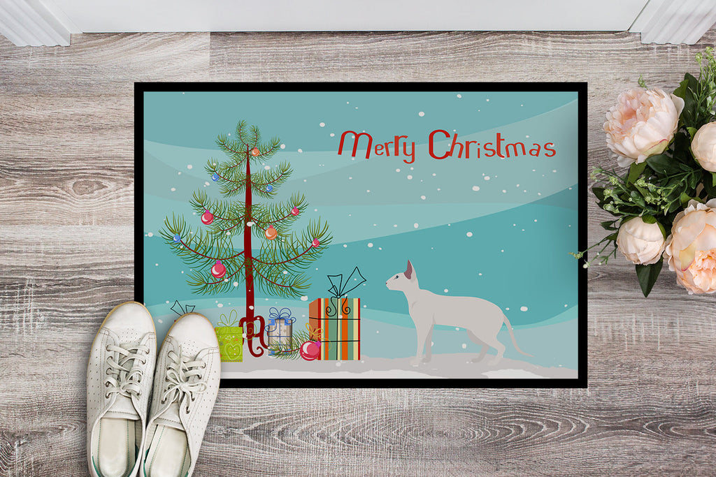 Peterbald Cat  Christmas Doormat Indoor Outdoor 18H X 27W Front Door Mat Rugs for Entryway, Non Slip Washable