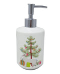 Peterbald Cat  Christmas Ceramic Soap Dispenser , Empty Refillable Hand Soap Pump Bottle for Bathroom Kitchen