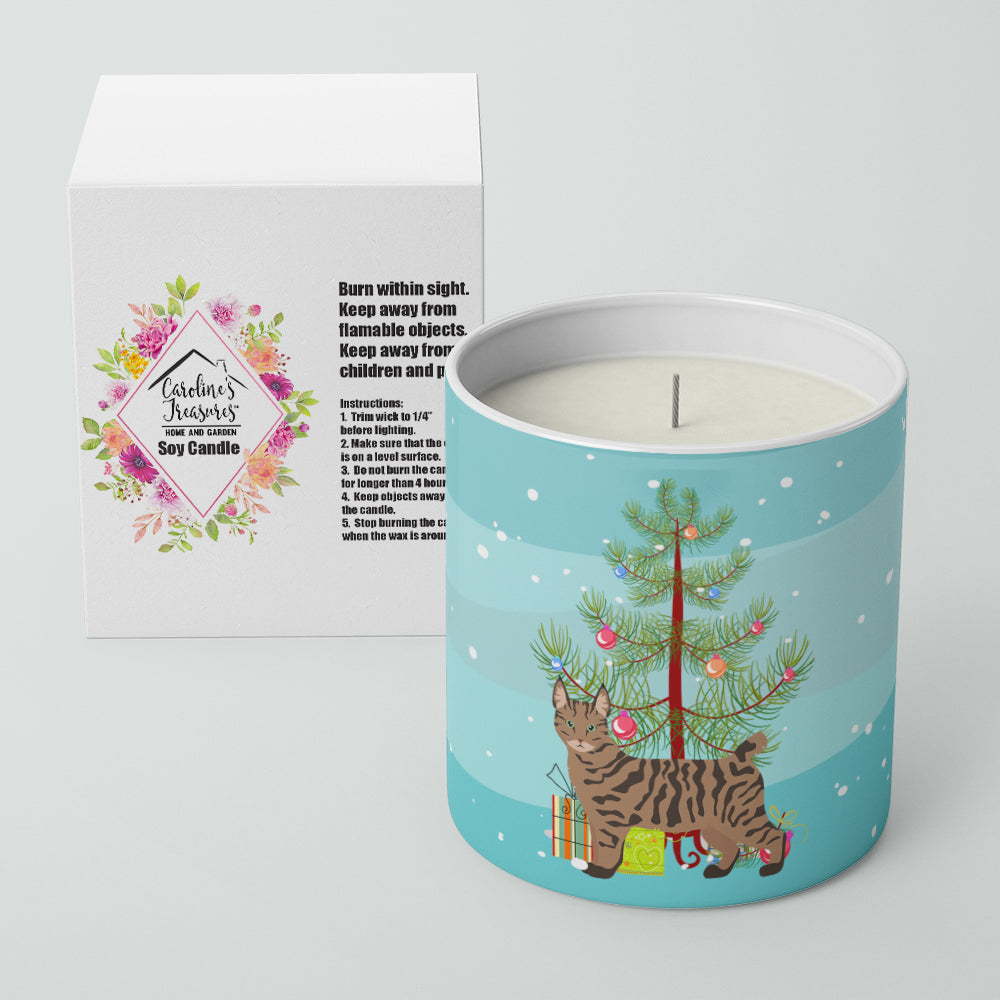 Pixie Bob Cat  Christmas Decorative Soy Candle Nature Soy Wax Essential Oil Home Decor Ideal for Bedroom Kitchen Bath Office Gift, 10 oz