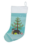 Poodle Cat Cat Christmas Holiday Stocking Double-Sided Print, Polyester Suede,11x18, Made in USA