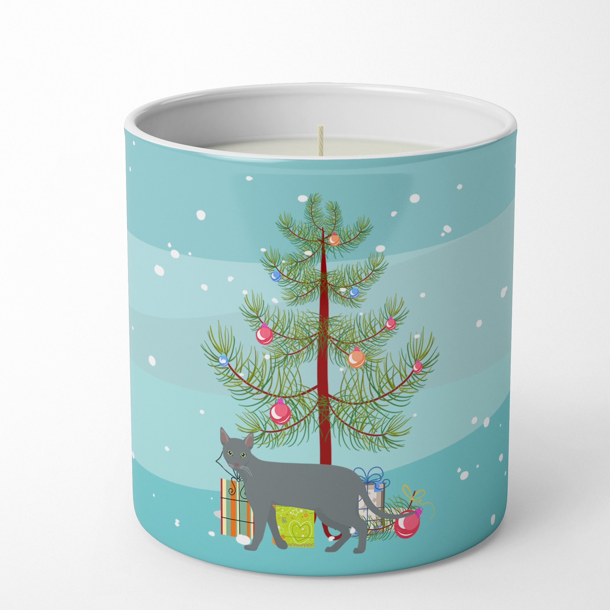 Raas Cat Christmas Decorative Soy Candle Nature Soy Wax Essential Oil Home Decor Ideal for Bedroom Kitchen Bath Office Gift, 10 oz