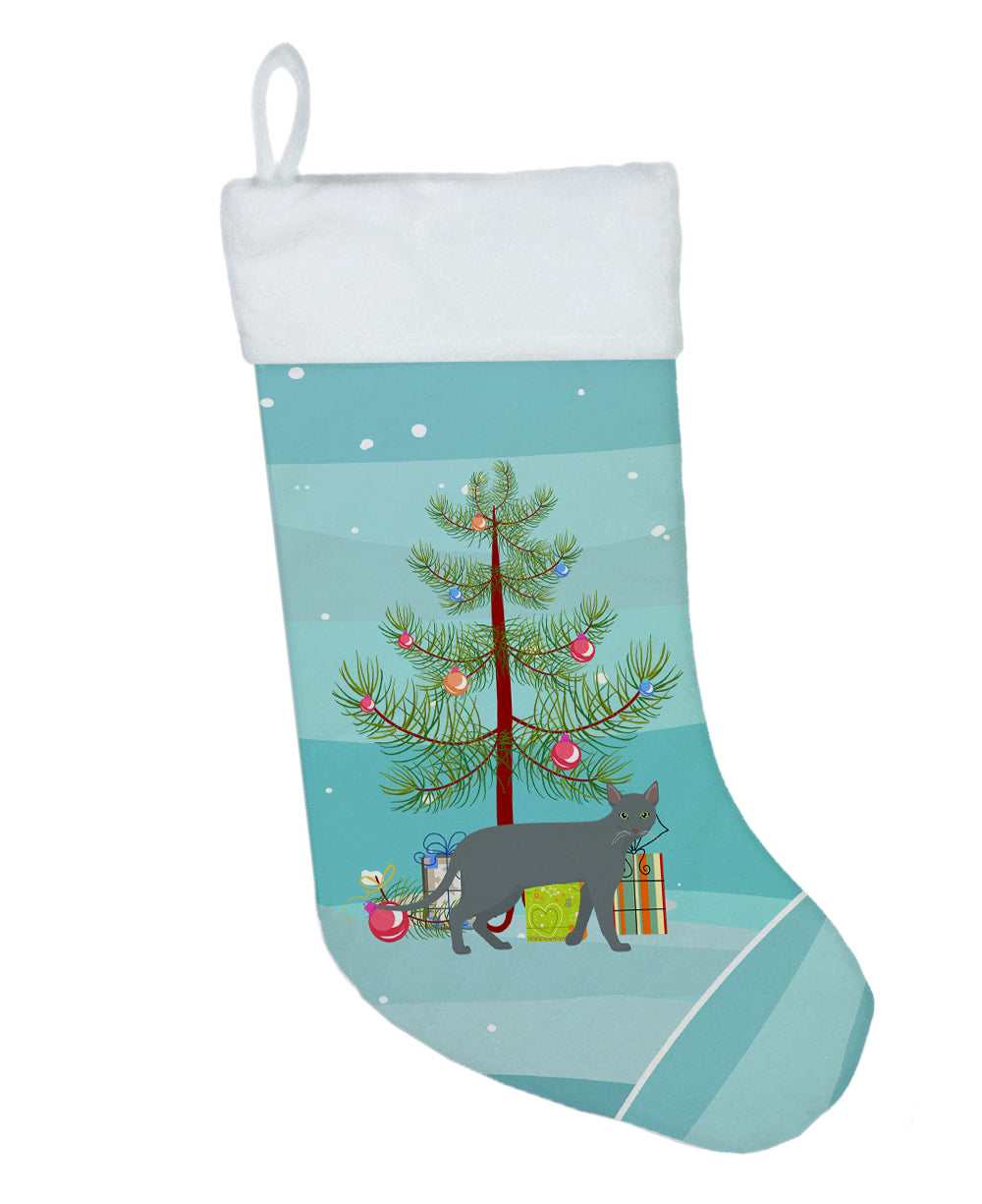 Raas Cat Christmas Holiday Stocking Double-Sided Print, Polyester Suede,11x18, Made in USA