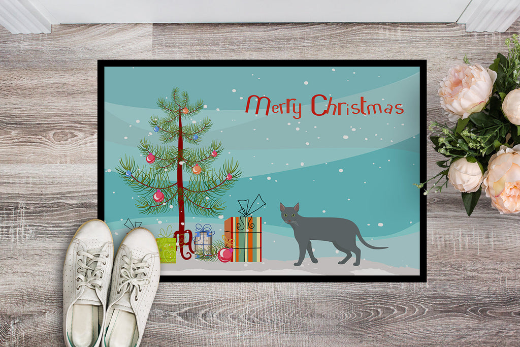 Raas Cat Christmas Doormat Indoor Outdoor 18H X 27W Front Door Mat Rugs for Entryway, Non Slip Washable