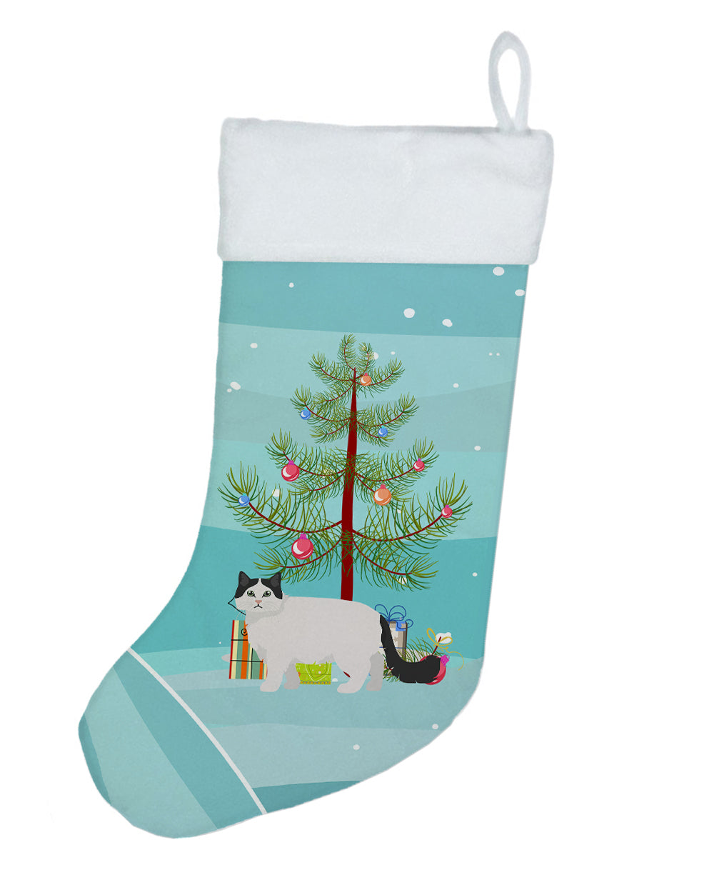 Ragamuffin Cat  Christmas Holiday Stocking Double-Sided Print, Polyester Suede,11x18, Made in USA