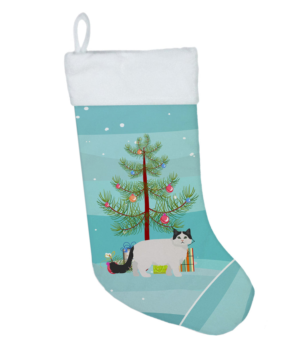 Ragamuffin Cat  Christmas Holiday Stocking Double-Sided Print, Polyester Suede,11x18, Made in USA
