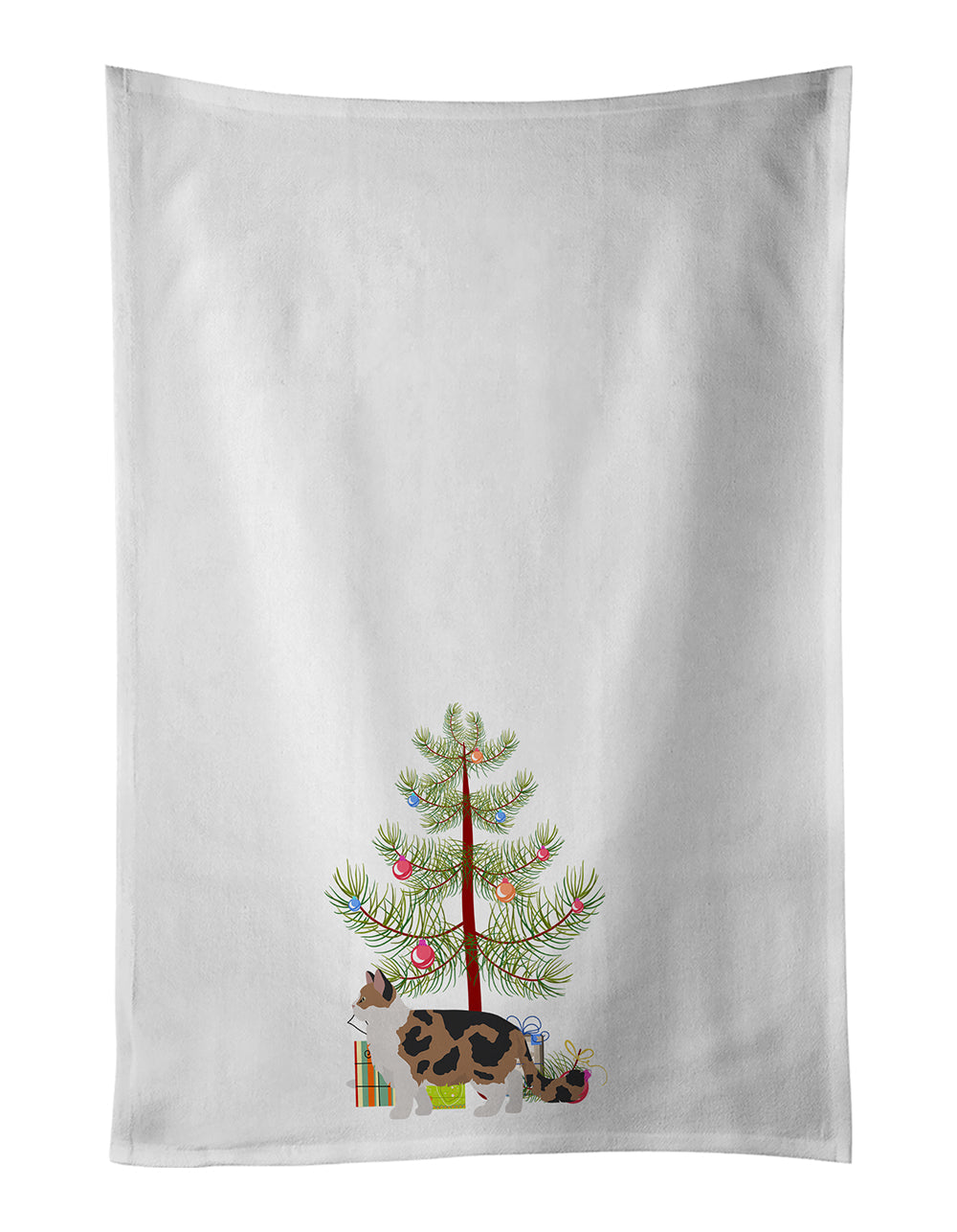 Ragamuffin Cat  Christmas Kitchen Towel Set of 2 White Dish Towels Decorative Bathroom Hand towel for Hand, Face, Hair, Yoga, Tea, Dishcloth, 19 X 28", White