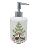 Ragdoll Cat  Christmas Ceramic Soap Dispenser , Empty Refillable Hand Soap Pump Bottle for Bathroom Kitchen