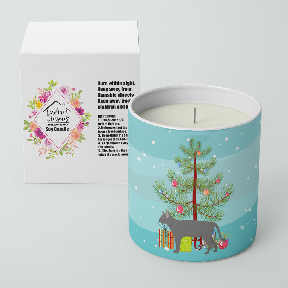 Russian Blue Cat Christmas Decorative Soy Candle Nature Soy Wax Essential Oil Home Decor Ideal for Bedroom Kitchen Bath Office Gift, 10 oz