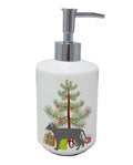 Russian Blue Cat Christmas Ceramic Soap Dispenser , Empty Refillable Hand Soap Pump Bottle for Bathroom Kitchen