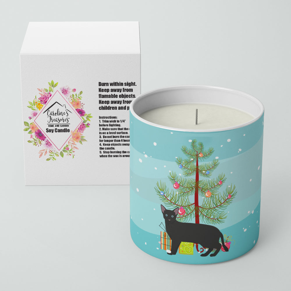 Russian White Black Cat Christmas Decorative Soy Candle Nature Soy Wax Essential Oil Home Decor Ideal for Bedroom Kitchen Bath Office Gift, 10 oz