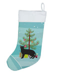 Russian White Black Cat Christmas Holiday Stocking Double-Sided Print, Polyester Suede,11x18, Made in USA