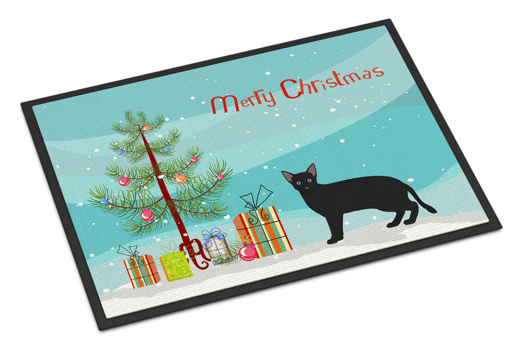 Russian White Black Cat Christmas Doormat Indoor Outdoor 18H X 27W Front Door Mat Rugs for Entryway, Non Slip Washable