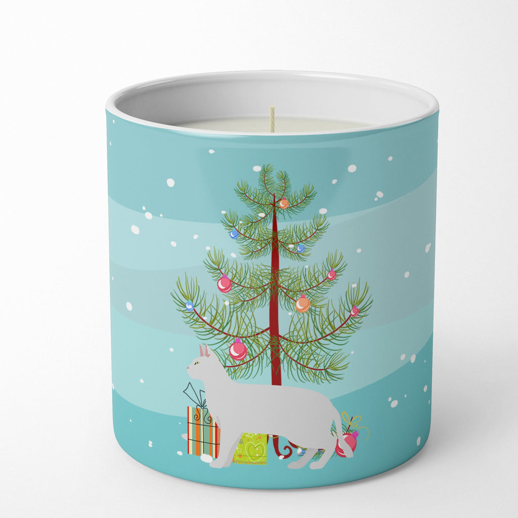 Russian White Black Cat Christmas Decorative Soy Candle Nature Soy Wax Essential Oil Home Decor Ideal for Bedroom Kitchen Bath Office Gift, 10 oz
