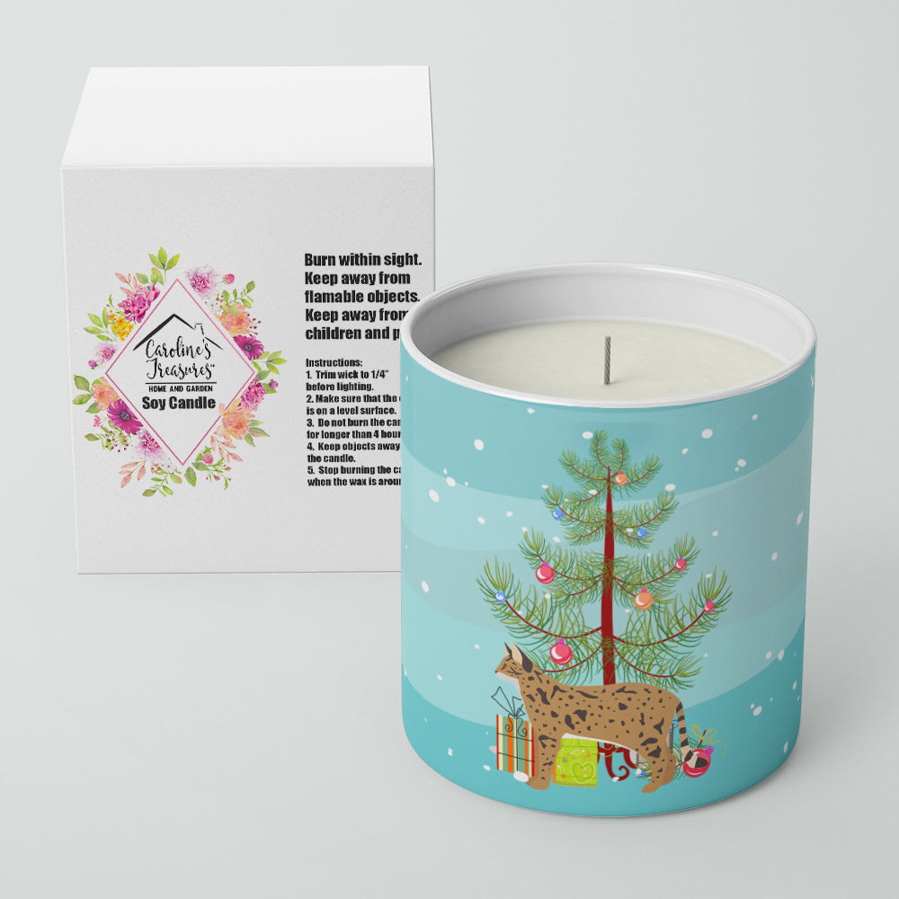 Savannah Cat Christmas Decorative Soy Candle Nature Soy Wax Essential Oil Home Decor Ideal for Bedroom Kitchen Bath Office Gift, 10 oz