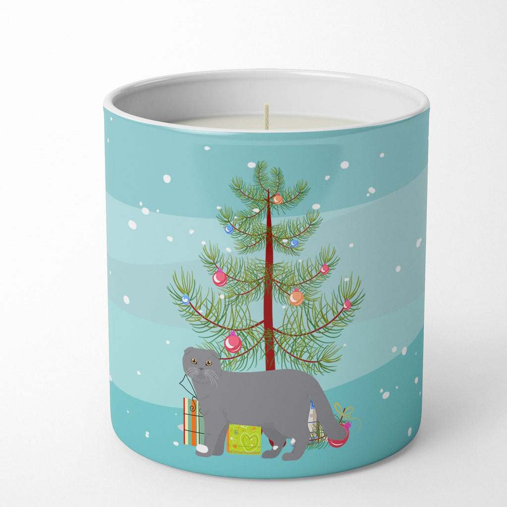 Scottish Fold Cat Christmas Decorative Soy Candle Nature Soy Wax Essential Oil Home Decor Ideal for Bedroom Kitchen Bath Office Gift, 10 oz