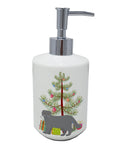 Scottish Fold Cat Christmas Ceramic Soap Dispenser , Empty Refillable Hand Soap Pump Bottle for Bathroom Kitchen