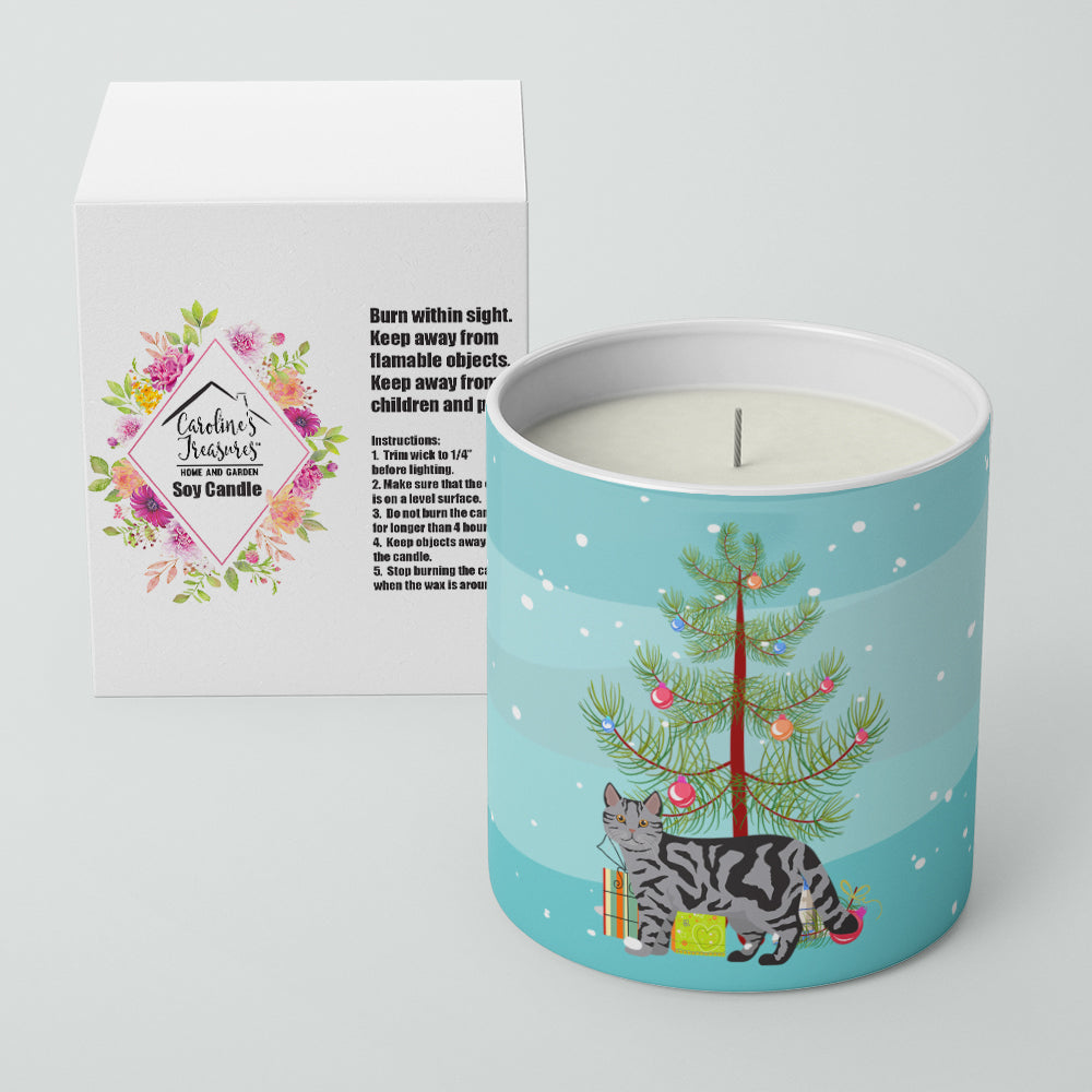 Scottish Straight Cat Christmas Decorative Soy Candle Nature Soy Wax Essential Oil Home Decor Ideal for Bedroom Kitchen Bath Office Gift, 10 oz