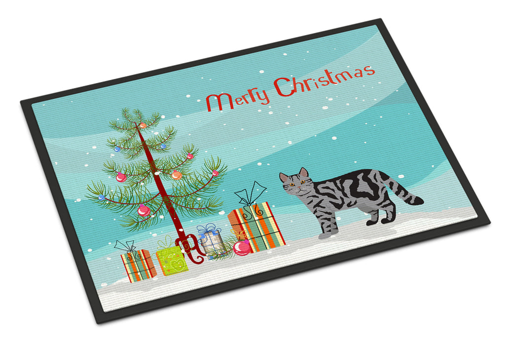 Scottish Straight Cat Christmas Doormat Indoor Outdoor 18H X 27W Front Door Mat Rugs for Entryway, Non Slip Washable