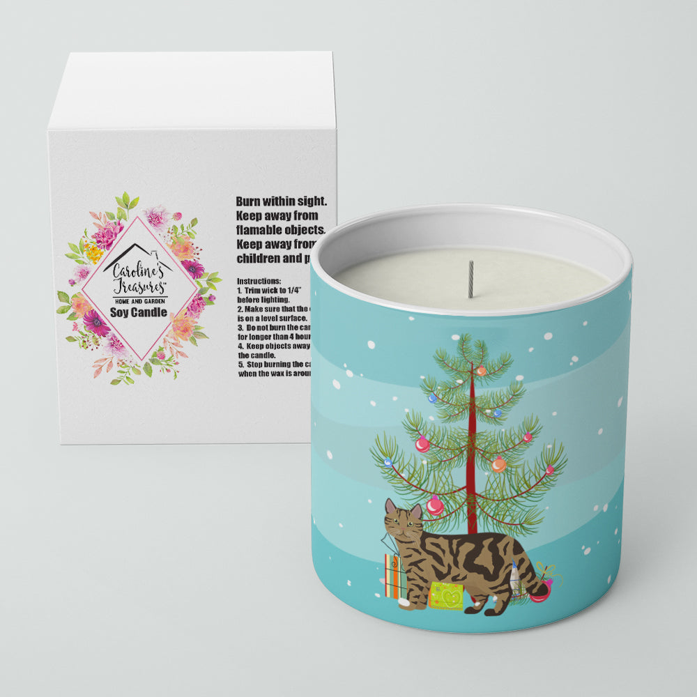 Scottish Straight Cat Christmas Decorative Soy Candle Nature Soy Wax Essential Oil Home Decor Ideal for Bedroom Kitchen Bath Office Gift, 10 oz