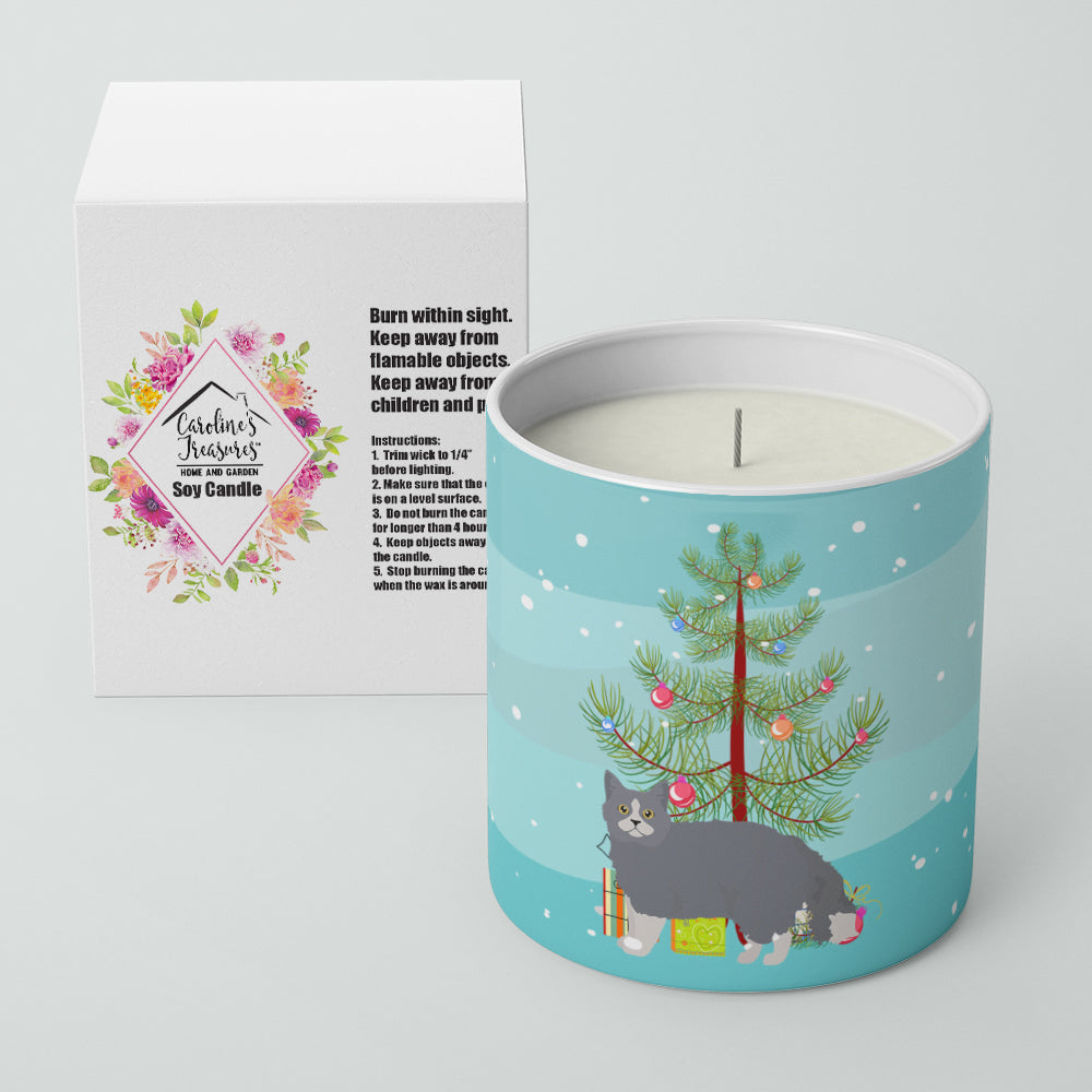 Selkirk Rex Cat Christmas Decorative Soy Candle Nature Soy Wax Essential Oil Home Decor Ideal for Bedroom Kitchen Bath Office Gift, 10 oz