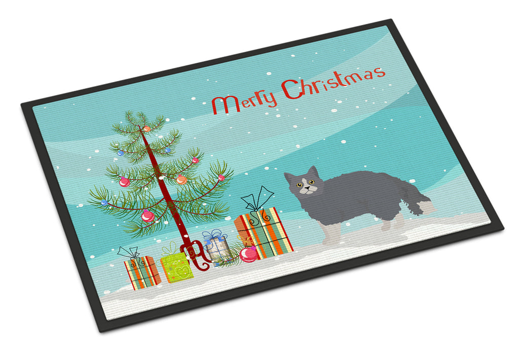 Selkirk Rex Cat Christmas Doormat Indoor Outdoor 24H X 36W Front Door Mat Rugs for Entryway, Non Slip Washable Low Pile,