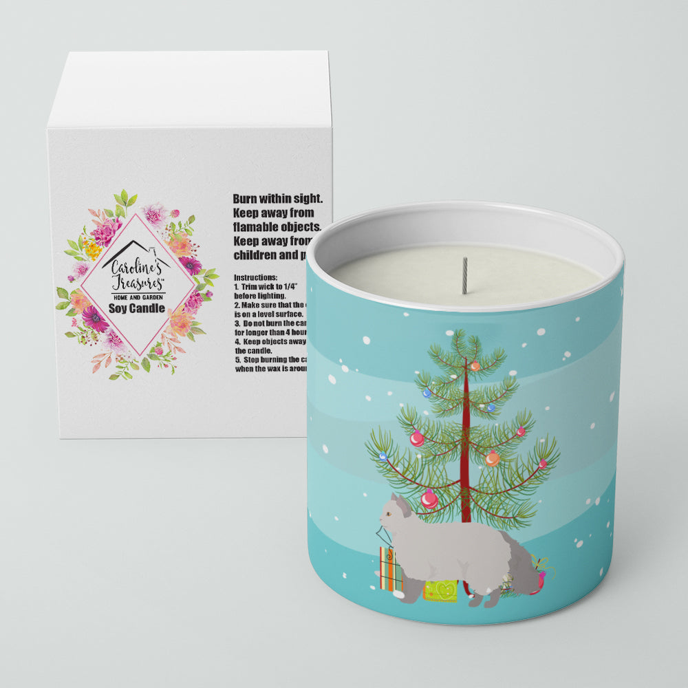 Selkirk Rex Cat Christmas Decorative Soy Candle Nature Soy Wax Essential Oil Home Decor Ideal for Bedroom Kitchen Bath Office Gift, 10 oz