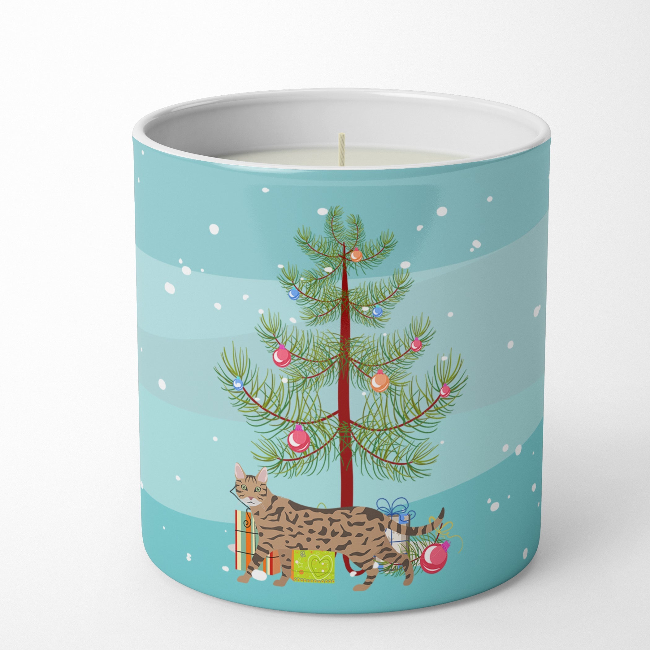 Serengeti Cat Christmas Decorative Soy Candle Nature Soy Wax Essential Oil Home Decor Ideal for Bedroom Kitchen Bath Office Gift, 10 oz