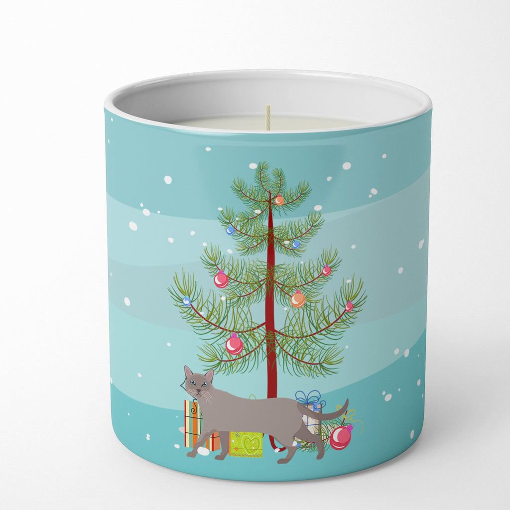 Siamese Traditional Cat Christmas Decorative Soy Candle Nature Soy Wax Essential Oil Home Decor Ideal for Bedroom Kitchen Bath Office Gift, 10 oz