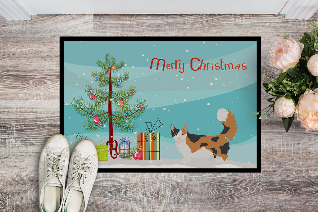 Skookum Cat Christmas Doormat Indoor Outdoor 24H X 36W Front Door Mat Rugs for Entryway, Non Slip Washable Low Pile,