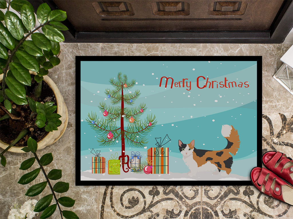 Skookum Cat Christmas Doormat Indoor Outdoor 18H X 27W Front Door Mat Rugs for Entryway, Non Slip Washable