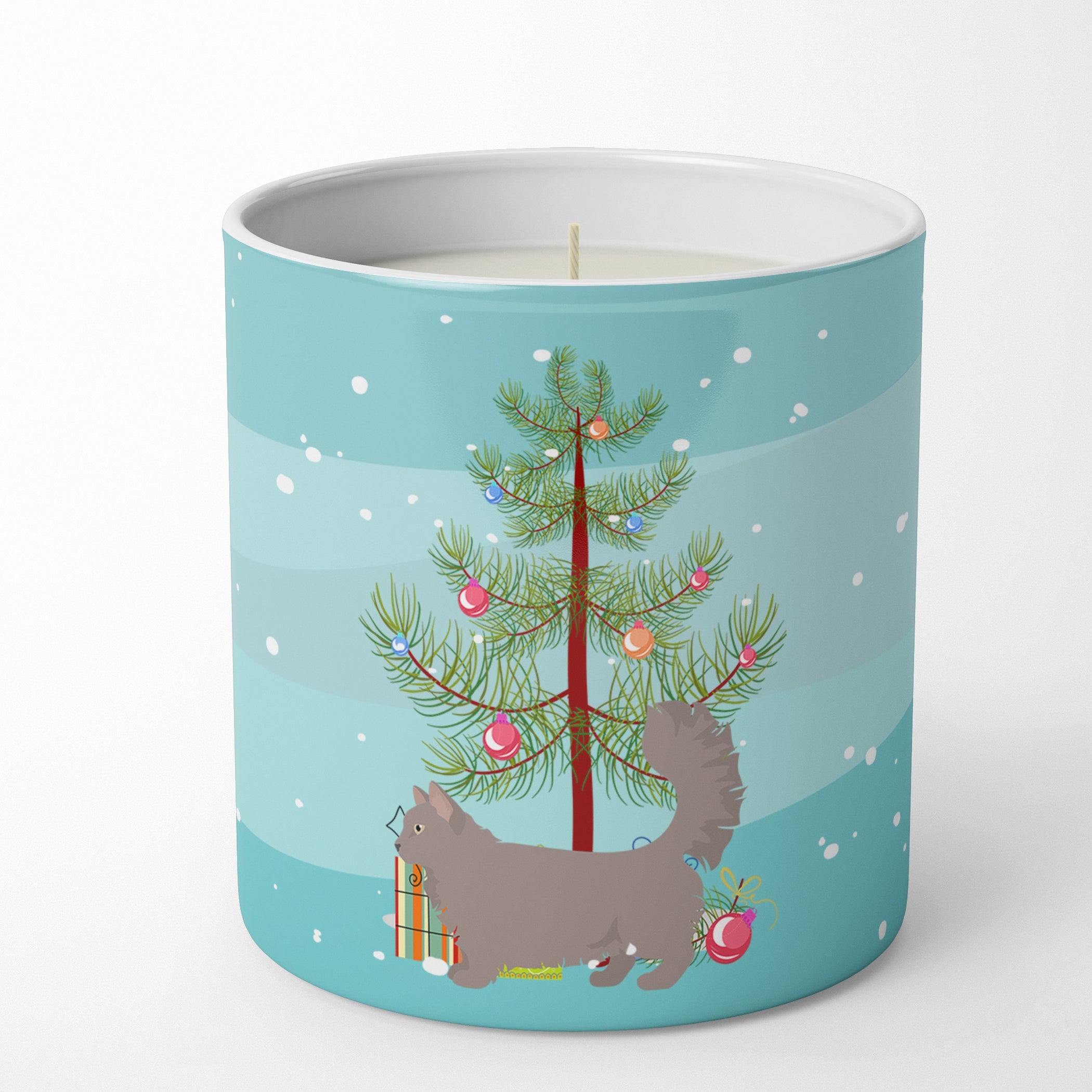 Skookum Cat Christmas Decorative Soy Candle Nature Soy Wax Essential Oil Home Decor Ideal for Bedroom Kitchen Bath Office Gift, 10 oz