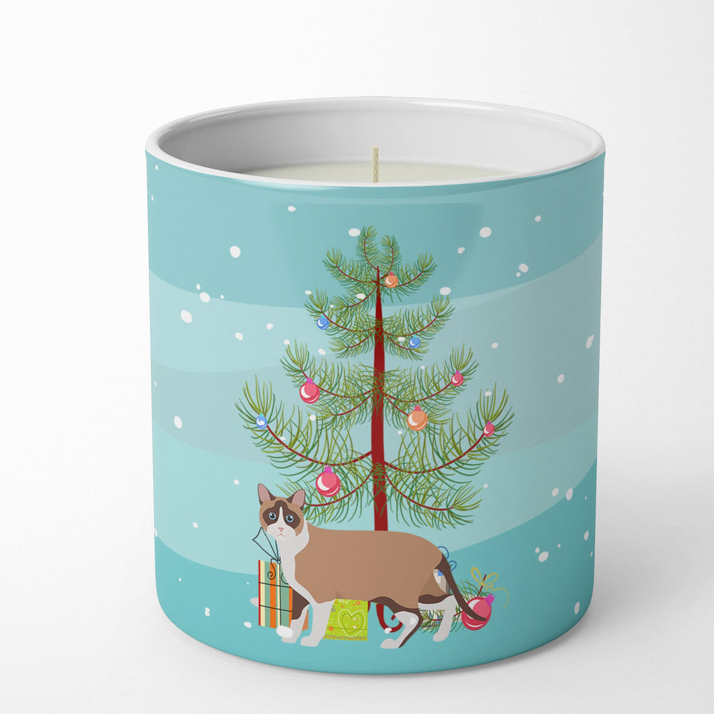 Snowshoe Cat Christmas Decorative Soy Candle Nature Soy Wax Essential Oil Home Decor Ideal for Bedroom Kitchen Bath Office Gift, 10 oz