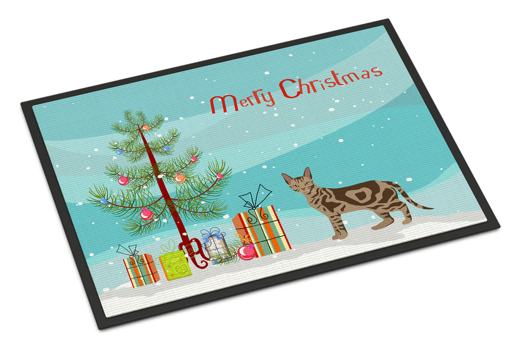 Sokoke Cat Christmas Doormat Indoor Outdoor 18H X 27W Front Door Mat Rugs for Entryway, Non Slip Washable