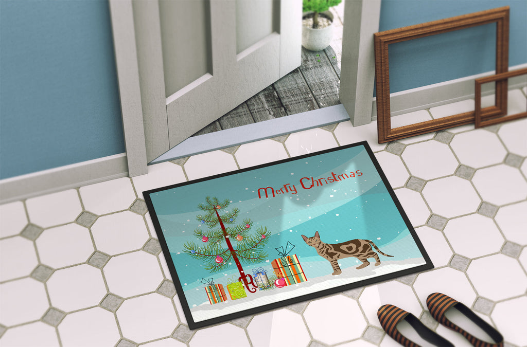 Sokoke Cat Christmas Doormat Indoor Outdoor 18H X 27W Front Door Mat Rugs for Entryway, Non Slip Washable