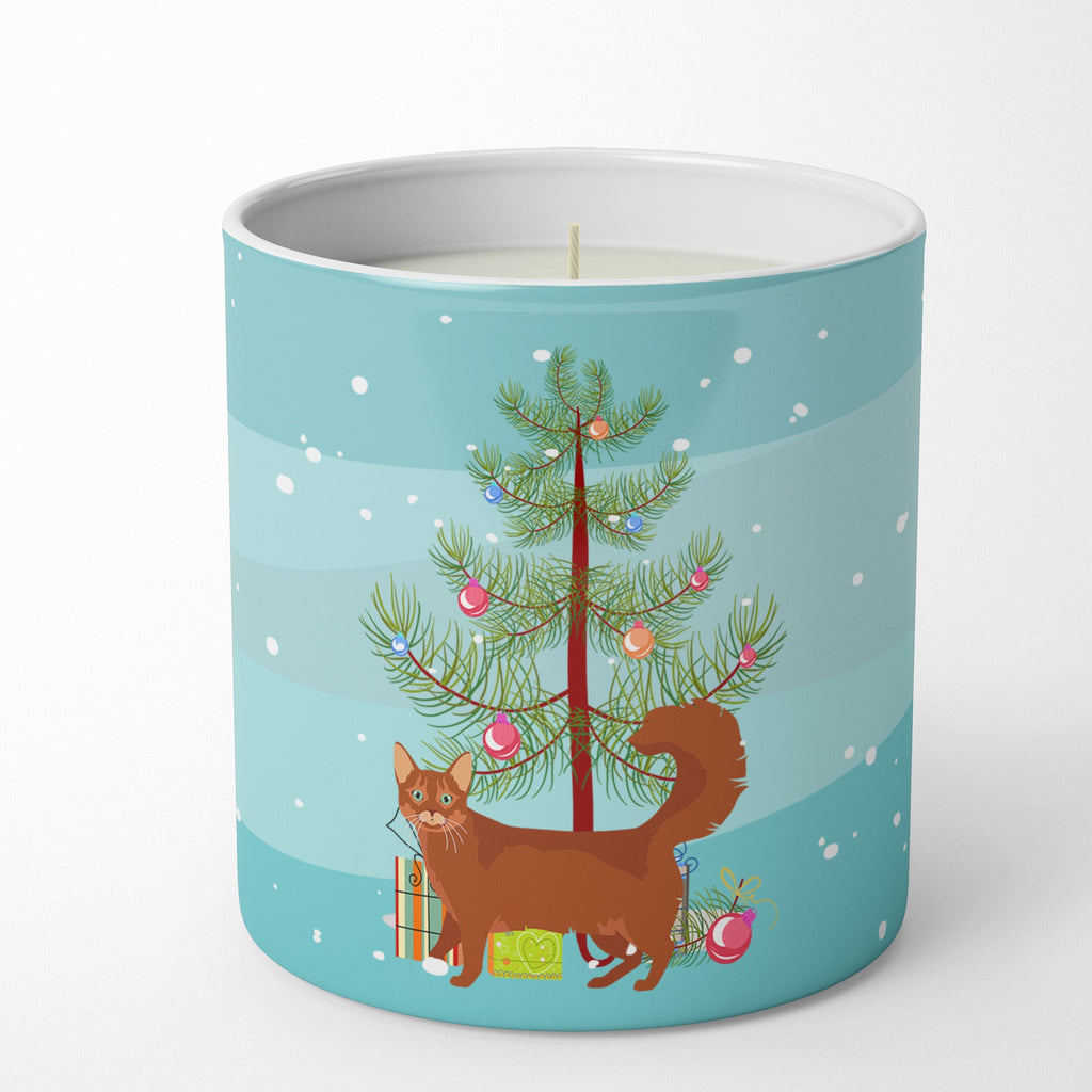 Somali Cat Christmas Decorative Soy Candle Nature Soy Wax Essential Oil Home Decor Ideal for Bedroom Kitchen Bath Office Gift, 10 oz