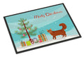 Somali Cat Christmas Doormat Indoor Outdoor 24H X 36W Front Door Mat Rugs for Entryway, Non Slip Washable Low Pile,