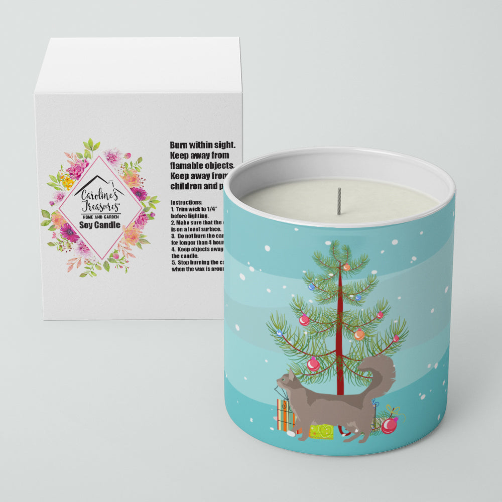 Somali Cat Christmas Decorative Soy Candle Nature Soy Wax Essential Oil Home Decor Ideal for Bedroom Kitchen Bath Office Gift, 10 oz