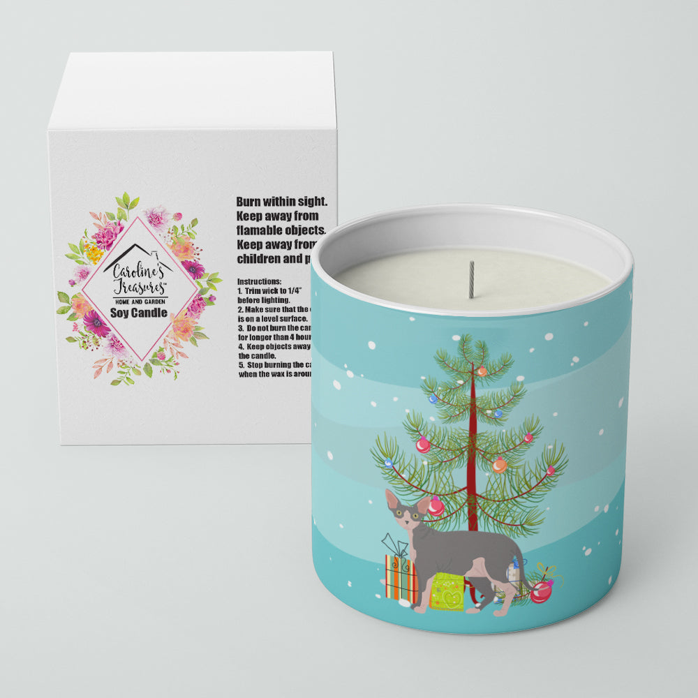 Sphynx Cat Christmas Decorative Soy Candle Nature Soy Wax Essential Oil Home Decor Ideal for Bedroom Kitchen Bath Office Gift, 10 oz