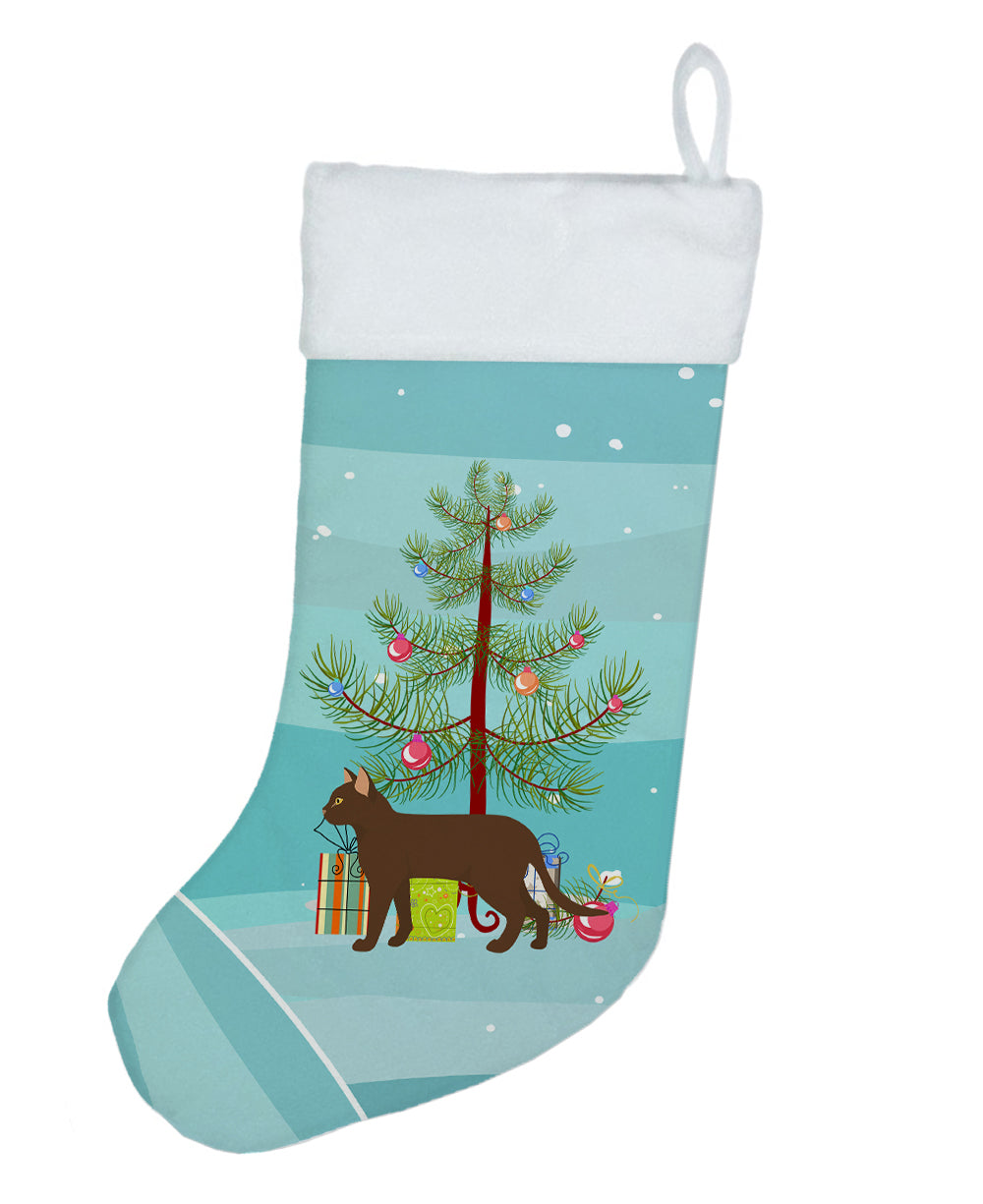 Suphalak Cat Christmas Holiday Stocking Double-Sided Print, Polyester Suede,11x18, Made in USA