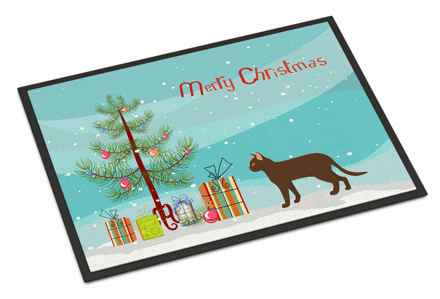 Suphalak Cat Christmas Doormat Indoor Outdoor 18H X 27W Front Door Mat Rugs for Entryway, Non Slip Washable