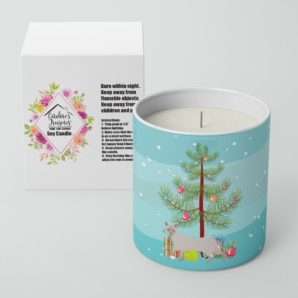 Thai Lilac Cat Christmas Decorative Soy Candle Nature Soy Wax Essential Oil Home Decor Ideal for Bedroom Kitchen Bath Office Gift, 10 oz