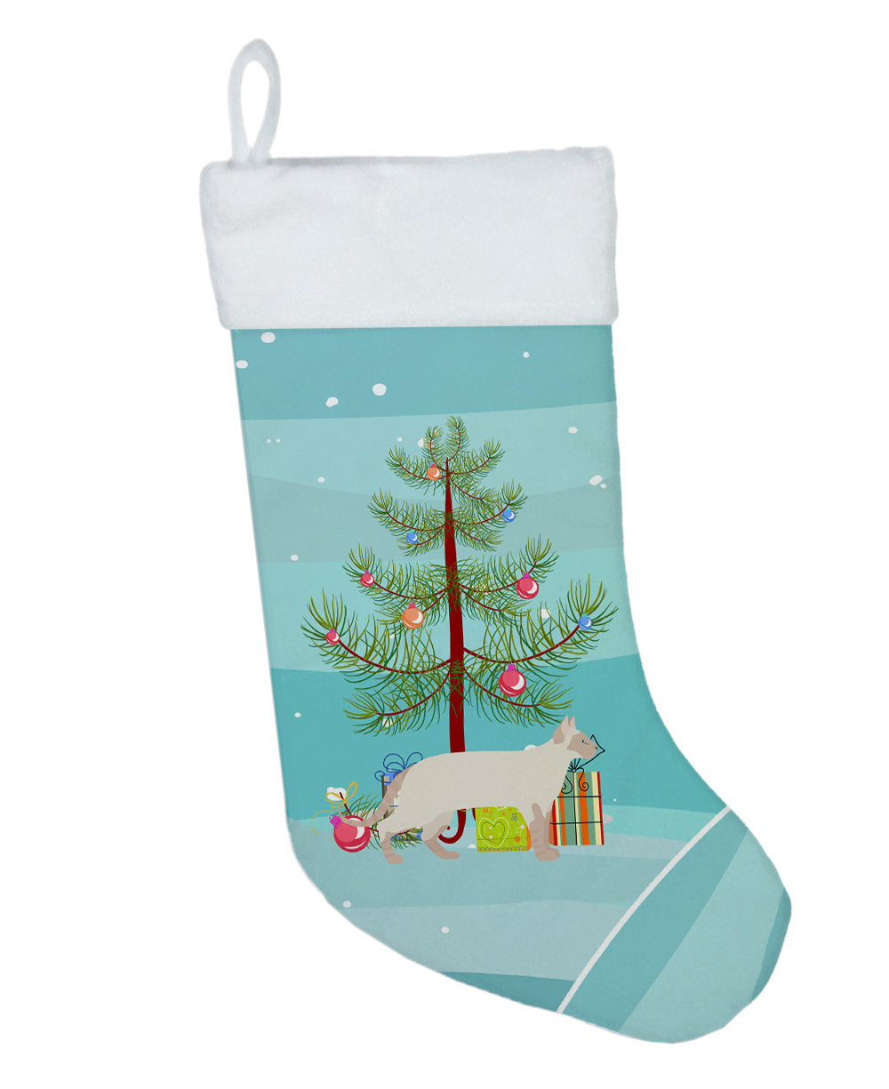 Tonkinese Cat Christmas Holiday Stocking Double-Sided Print, Polyester Suede,11x18, Made in USA