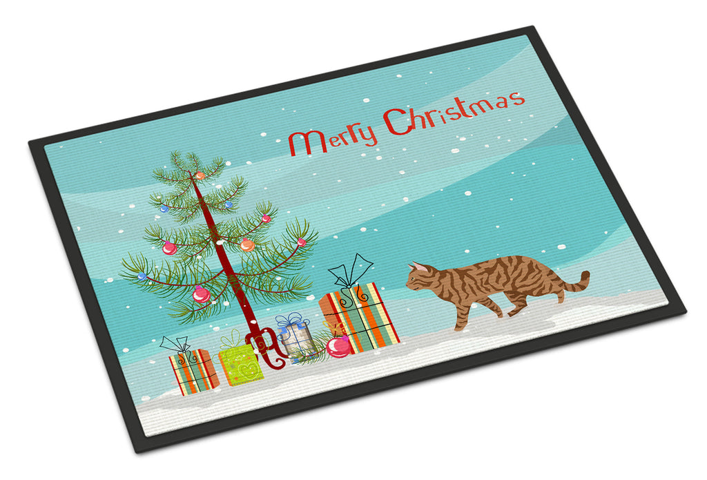 Toyger Cat Christmas Doormat Indoor Outdoor 24H X 36W Front Door Mat Rugs for Entryway, Non Slip Washable Low Pile,