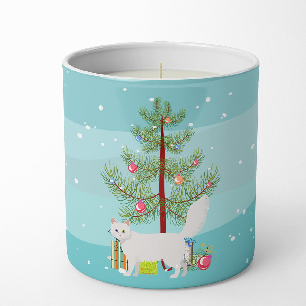 Turkish Angora Cat Christmas Decorative Soy Candle Nature Soy Wax Essential Oil Home Decor Ideal for Bedroom Kitchen Bath Office Gift, 10 oz